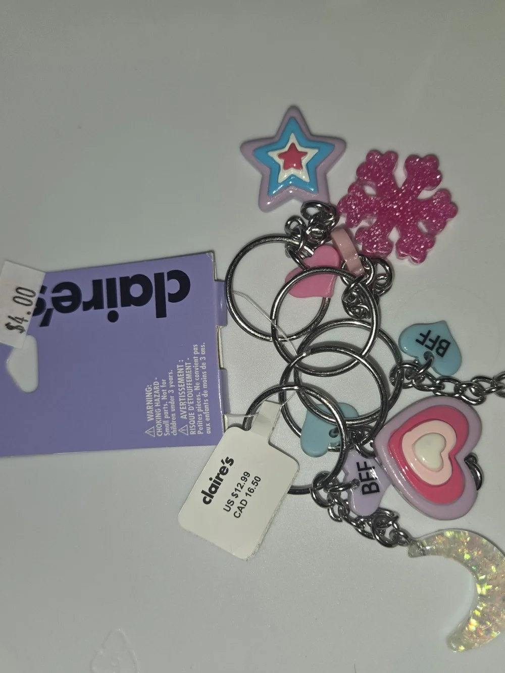 Pink Multi-Charm Keychains